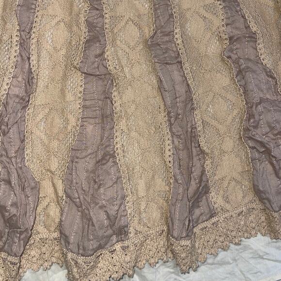 Coldwater Creek Lace Pleated Midi Skirt Boho Size 8 Hippie Cotton Festival Y2K - Picture 2 of 4